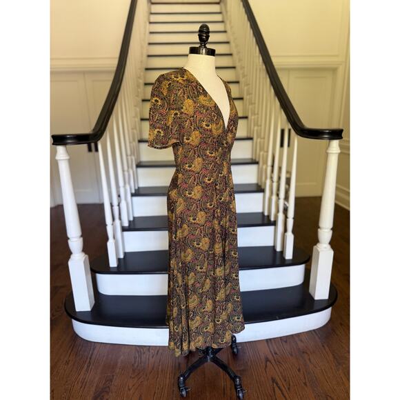 Free People Olivia Dress Fall Autumn Bohemian GardenGirl Rustic Luxury Retro 90s - Picture 5 of 14